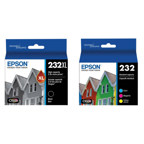 Epson T232XL BCS BKCMY OEM WorkForce WF 2930 Epson T232XL BCS T232XL Black T232 Color Original Ink Cartridge Combo High Yield