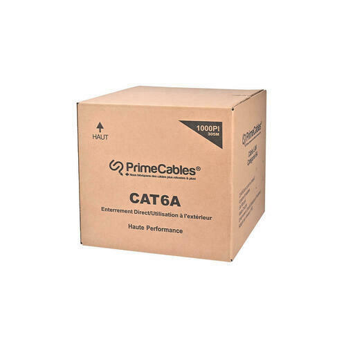 medium 98014 PrimeCables Cab CAT6A PEDJ 1000FT BK Cat6 6a Network Ethernet Cable 1000Ft Cat6A UTP 23AWG Gel PVC PE Double Jac