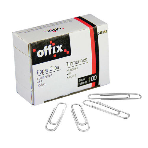 Link Offix Offix® Paper Clips Smooth Nickel Finish, 100 / Box