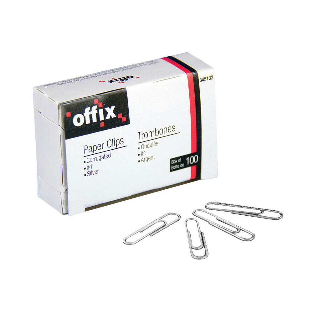 Link Offix Offix® Paper Clips Smooth Nickel Finish, 100 / Box