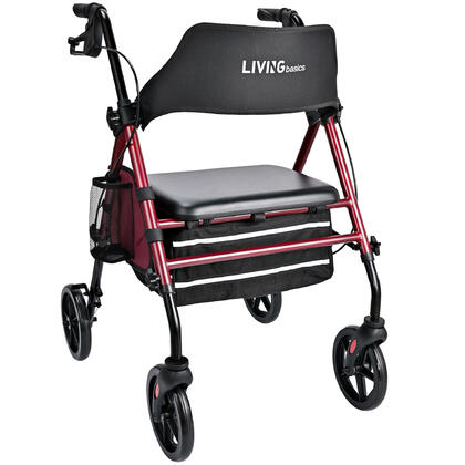 Heavy-Duty Folding 4-Wheel Rollator Walker with Adjustable Handle