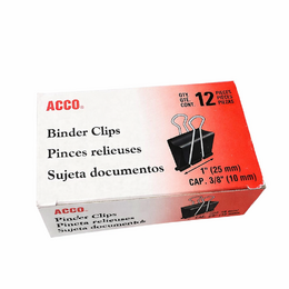 Acco 010 5050572022 Box Clips Pins and Rubber Bands Acco Binder Clip with Fold Back Arms 1 Cap 3 8 12 Clips Pack 12 Pack Box