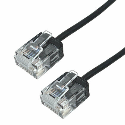 CAT6A UTP Micro-Thin Molded Patch Cable - 32AWG - Riser CMR - Black