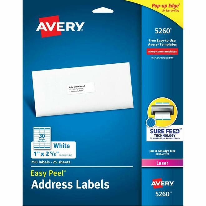 Avery Avery Mail Labels x Labels Avery Easy Peel Laser White Mailing Address Labels