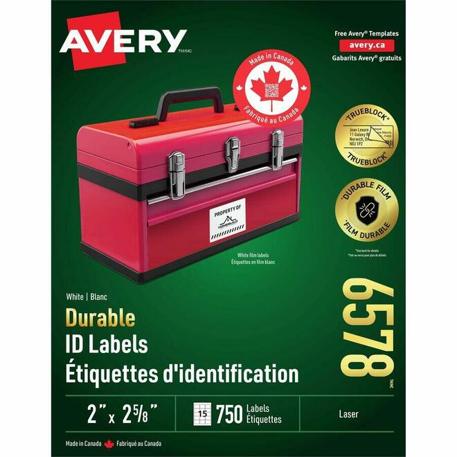 Avery Avery n 099 0657 Colour Coding ID Labels Avery Durable ID Labels with TrueBlock Technology
