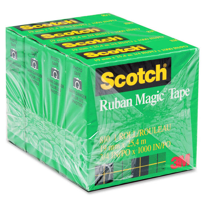 3M n 995 810 4PK C Adhesives Tapes and Dispenser 3M Scotch Magic Adhesive Tape 19 mm x 25 4 m