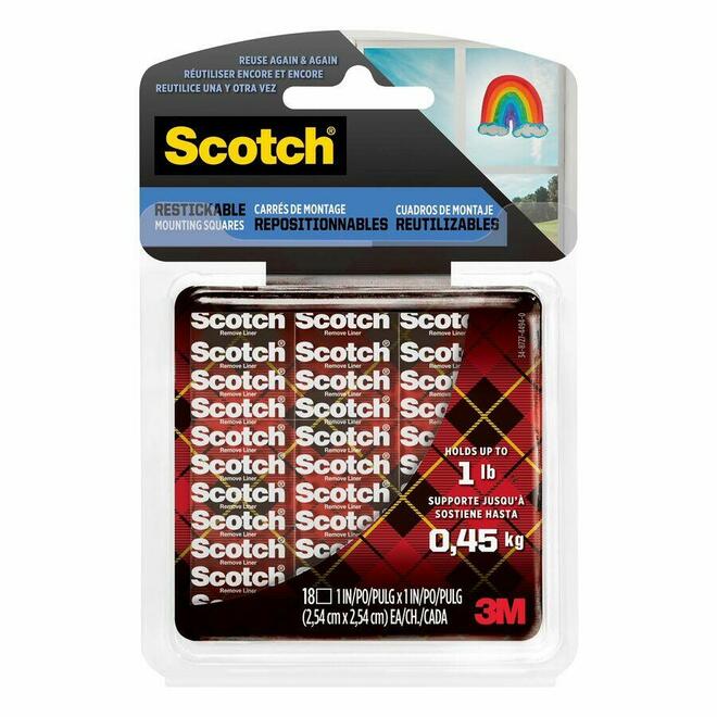 n 995 R103 C Adhesives Tapes and Glues 3M Scotch Reusable Double Sided Mounting Tapes Package of 6 18 72