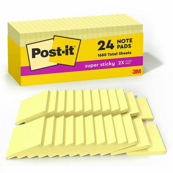 Post it n 995 654 24SSCP C Post it Self Stick Notes Flags Post It Super Sticky Notes Cabinet Pack 3 x 3 Canary Yellow 24 Pads