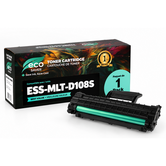 EcoBox MLT D108S New EcoBox ML 1640 Samsung MLT D108S Compatible Black Toner Cartridge Economical Box