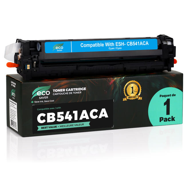 EcoBox CB541A EcoBox Color LaserJet CP1210 Remanufactured HP 125A CB541A Cyan Toner Cartridge Economical Box