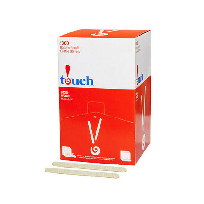 852 122636 Coffee Filters Stir Sticks Touch 4 1 2 Wooden Coffee Stirrers Box of 1 000