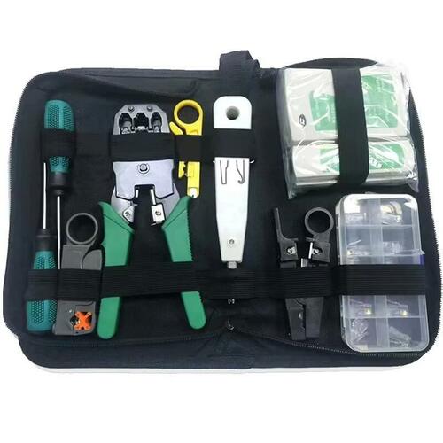 GZA 00496 Tools Testers Ethernet Network RJ 45 Stripping Crimping Tester Punch Down Tools 9pcs Combo