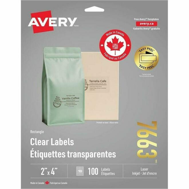 099 7668 Labels Easy Peel Clear Mailing Labels