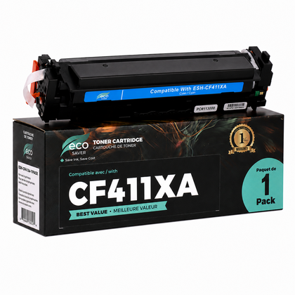 Compatible HP 410X CF411X cartouche de toner cyan haute capacité - Eco-saver