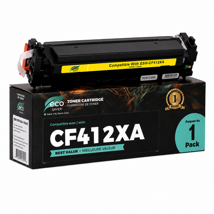 Compatible HP 410X CF412X cartouche de toner jaune haute capacité - Eco-saver