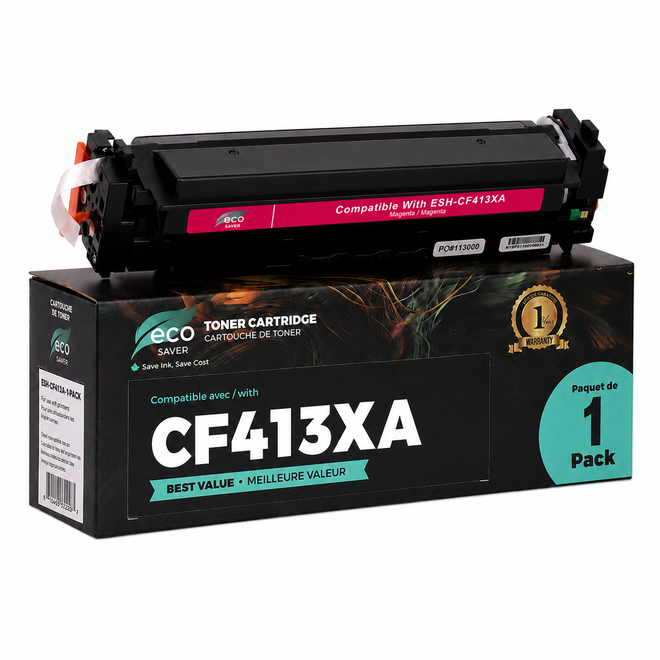EcoBox HP410X CF413X EcoBox Color LaserJet Pro M452dw Compatible HP 410X CF413X Magenta Toner Cartridge High Yield Economical