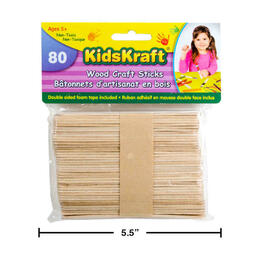 Other Brands LVC 16113 Art Craft Supplies Natural Wood Popsicle Craft Sticks for DIY Crafts Projects Creative Designs 80 Piec