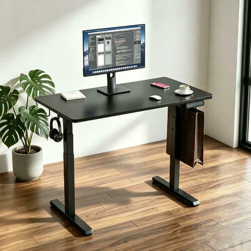 PrimeCables Cab M02 23R BK STM02 3 Monitor Desk Mounts Sit Stand Dual Motor Height Adjustable Desk Frame Electric Black Stand
