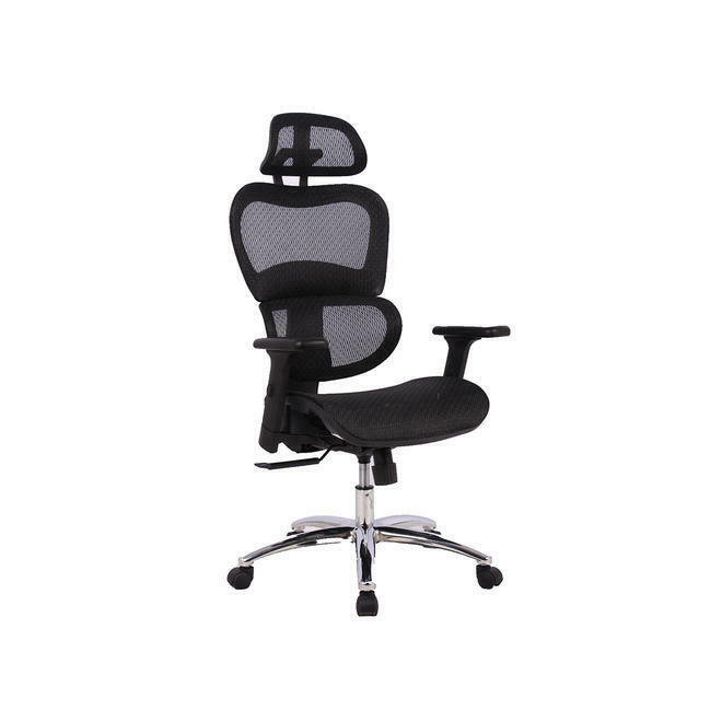 Moustache MOFC HLC 1388F 1K Ergonomics Chair High Back Executive Office Mesh Chair with Adjustable Headrest and Armrest Black