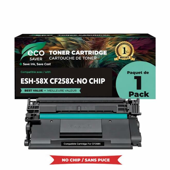 EcoBox HP 58X CF258X NoChip EcoBox LaserJet Pro M304 Compatible HP 58X CF258X Black Toner Cartridge High Yield No Chip Econom