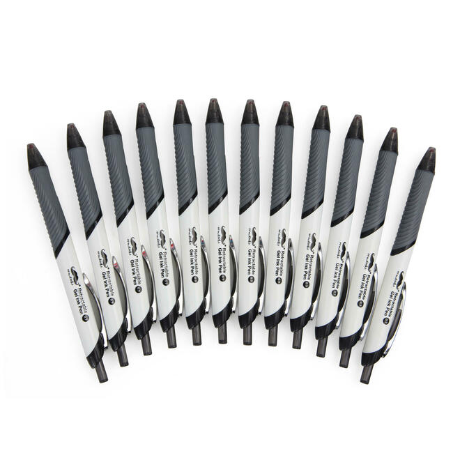 Moustache MOS GP172804 BOX Ballpoint Pens Gel Pens Retractable Gel Pens 0 7mm Tip Black 12 Box Moustache