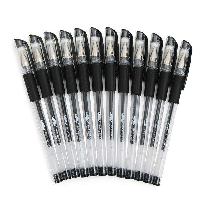Moustache MOS GA108902 BOX Ballpoint Pens Gel Pens Gel Pens 0 7mm Tip Black 12 Box Moustache