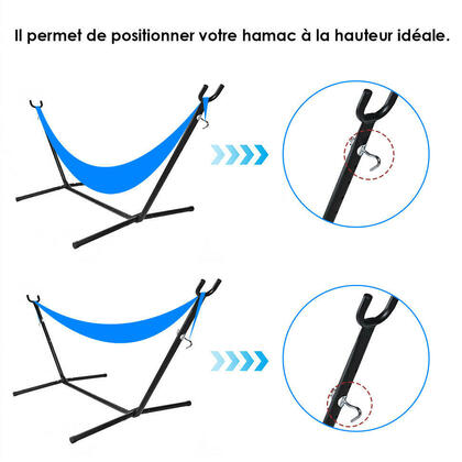 Hamac double de 9 pieds avec support en acier pour barres d'écartement - Yardlab™