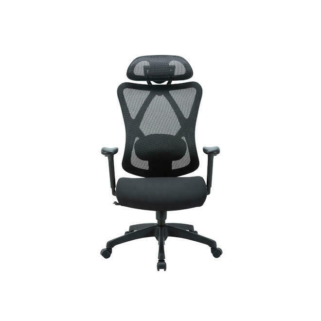 Moustache MOFC 1084E FS Ergonomics Chair High Back Mesh Chair With Soft Headrest Fabic Seat Moustache