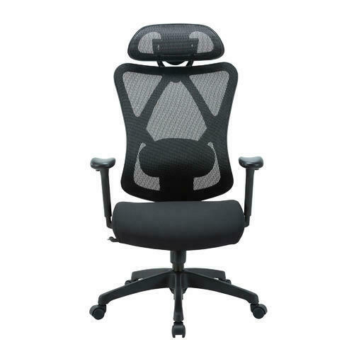 Moustache MOFC 1084E FS Ergonomics Chair High Back Mesh Chair With Soft Headrest Fabic Seat Moustache