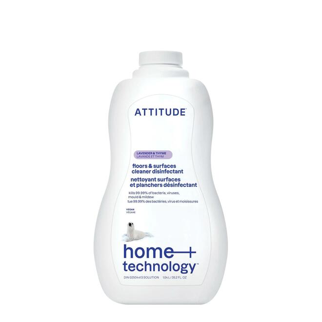 attitude LVTH 10512 Attitude Floor Surfaces Cleaner Disinfectant 99 99 Tiles Wood Thyme Lavender 1 04L ATTITUDE