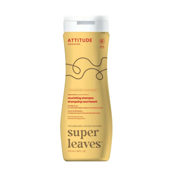 attitude LVTH 11096 All Shampoo Hair Conditioner Natural Nourishing Shampoo for Coily Wavy and Curly Hair 473 mL ATTITUDE