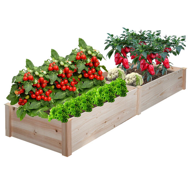 LIVINGbasics YL GW 2111 All Patio Garden 96 Inch Raised Garden Bed Planter Wooden Elevated Vegetable Planter