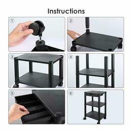 Moustache MOF LZ 3708 Printing Accessories 3 levels Printer stand with drawer