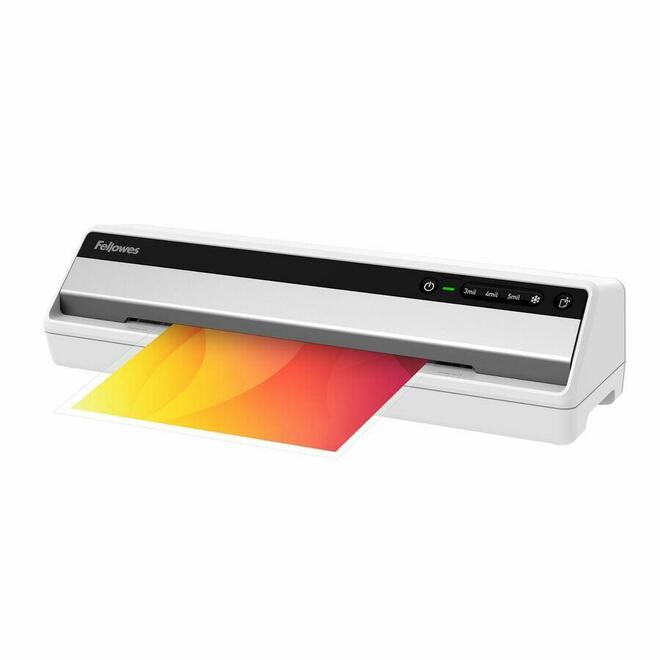 Fellowes 110 5736601 Laminators Fellowes Saturn 3i 125 Laminator with Pouch Starter Kit 569905