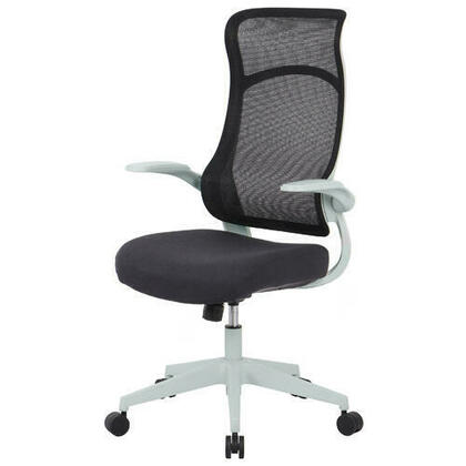 Chaise de bureau ergonomique en maille à dossier haut avec accoudoirs rabattables, noir - Moustache®