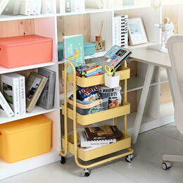 38d33 STORA STO KS006 All File Carts 3 Tier Metal Rolling Utility Cart Heavy Duty Mobile Storage Organizer STORA