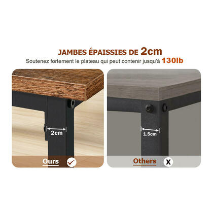 Table basse ergonomique en bois à dessus relevable avec compartiment caché - SortWise®