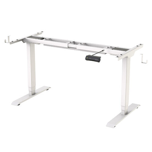 PrimeCables Cab M02 23R WH Monitor Desk Mounts Sit Stand Dual Motor Height Adjustable ADR Desk Frame Electric White PrimeCabl
