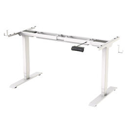 PrimeCables Cab M02 23R WH Monitor Desk Mounts Sit Stand Dual Motor Height Adjustable ADR Desk Frame Electric White PrimeCabl