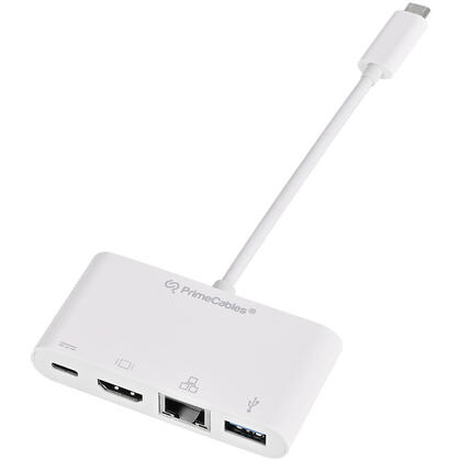 Adaptateur de charge USB-C 3.1 vers HDMI & USB 3.0 et RJ45 et Type-C - 15cm - PrimeCables®