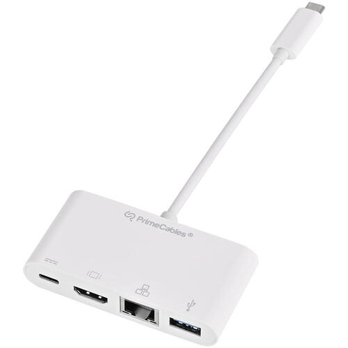 PrimeCables Cab CUEH01 USB 3 0 USB C USB Type C 3 1 to HDMI USB 3 0 RJ45 Adapter Type C Charging Port 15CM PrimeCables
