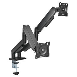 305bf PrimeCables Cab LDT46 C024 Monitor Stand and Monitor Arm Mechanical Spring Dual Arm Monitor Stand with C Clamp and Grom