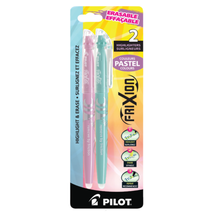 Pilot Frixion® Ensemble de surligneurs effaçables à la lumière avec des couleurs pastel, paquet de6