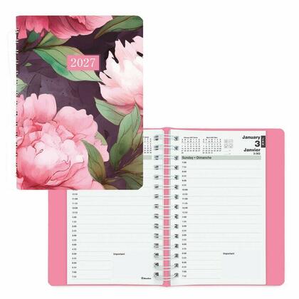 Blueline® Pink Ribbon® Agenda quotidien, 12 mois, janv. à déc. 2027, 8 x 5 po, bilingue, rose