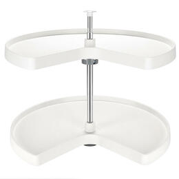 SortWise SW PLS White Organizers SortWise 28 Inch Kidney Shape Revolving Cabinets Corner Shelf Lazy Susan White