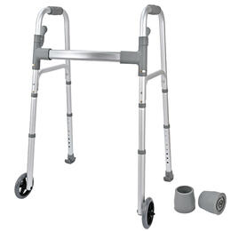 abc61 LIVINGbasics LB BME 967KD Health Treatments Aids Lightweight Folding Aluminum Walker 8 Level Height Adjustable 5 Silent