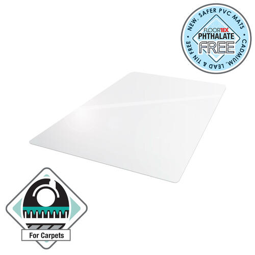 EXC1115020EV   Floortex Vinyl Rectangle Chair Mat for Low Pile Carpets up to 1 4    46  x 60 