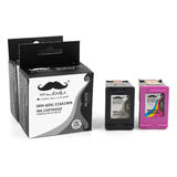 Moustache HP60XL CC641WN CC644WN R ENVY 100 Remanufactured HP 60XL Black and Color Ink Cartridge Combo High Yield Moustache