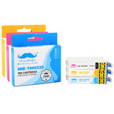 Moustache T060 Tri Color Pack Stylus C68 Epson 60 T060 Compatible Ink Cartridge Combo C M Y Moustache