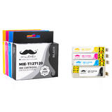 Moustache T127 Value Pack Stylus NX625 Epson 127 T127 Compatible Ink Cartridge Combo Extra High Yield BK C M Y Moustache